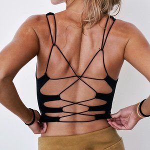 Free People Movement | NWT She's Got Rhythm Crop Tank in Black